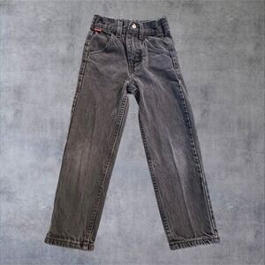 Vintage Rustler Kids Gray Jeans Size 6 Slim USA Made Elastic Waist